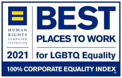 Human Rights Campaign's Corporate Equality Index(CEI) Best places to work for LGBTQ Equality badge